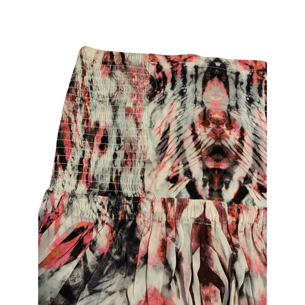 IRO Ruffled Mini Skirt Pink Abstract 34 - Picture 2 of 7